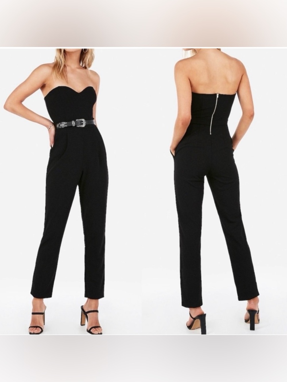 NWT Black Express Jumpsuit Strapless